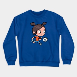 girl with ponytails successfully leads a soccer ball Crewneck Sweatshirt